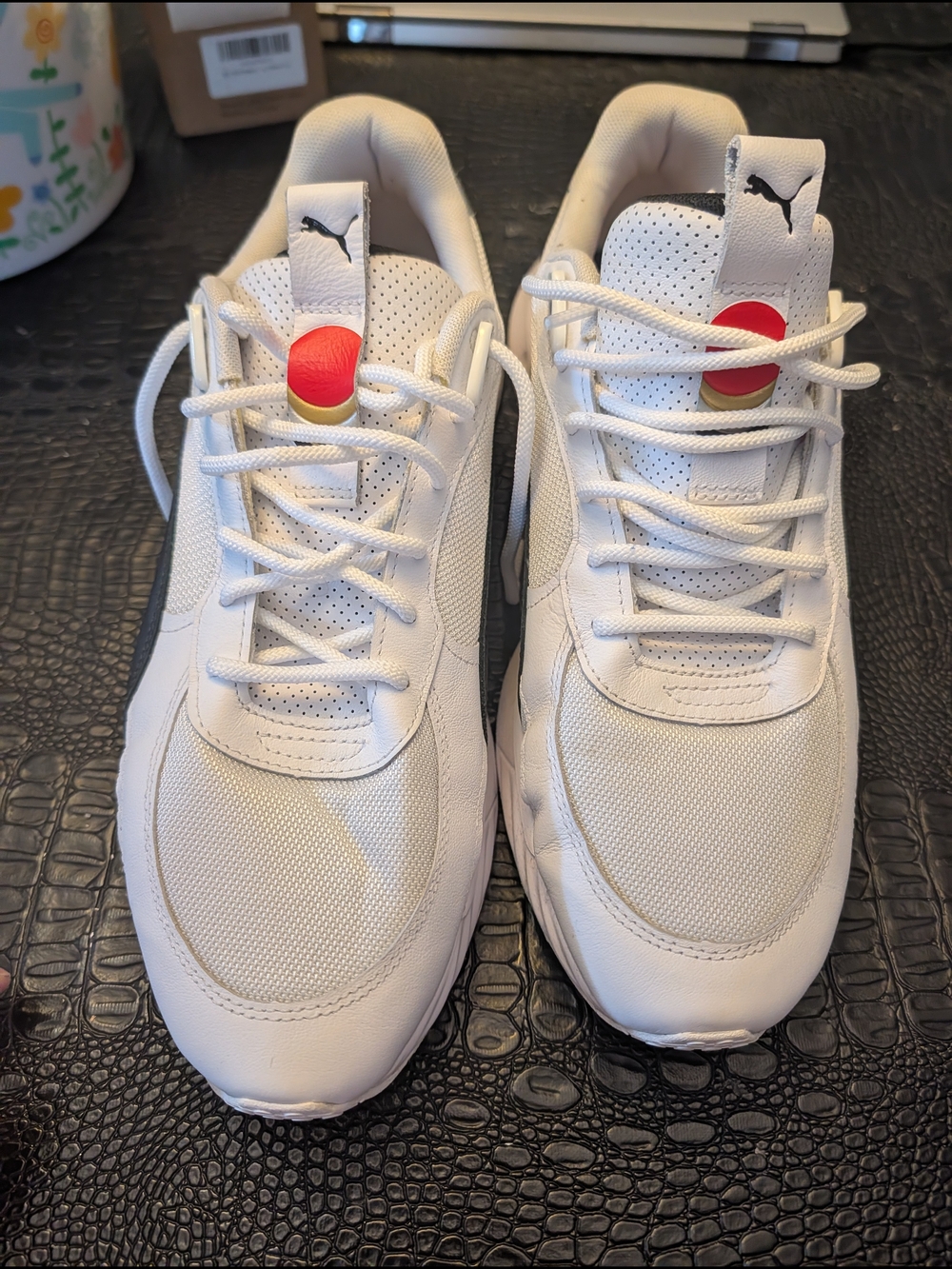Puma Wild Rider Art Of Sports Sneaker White W/ Red Accents